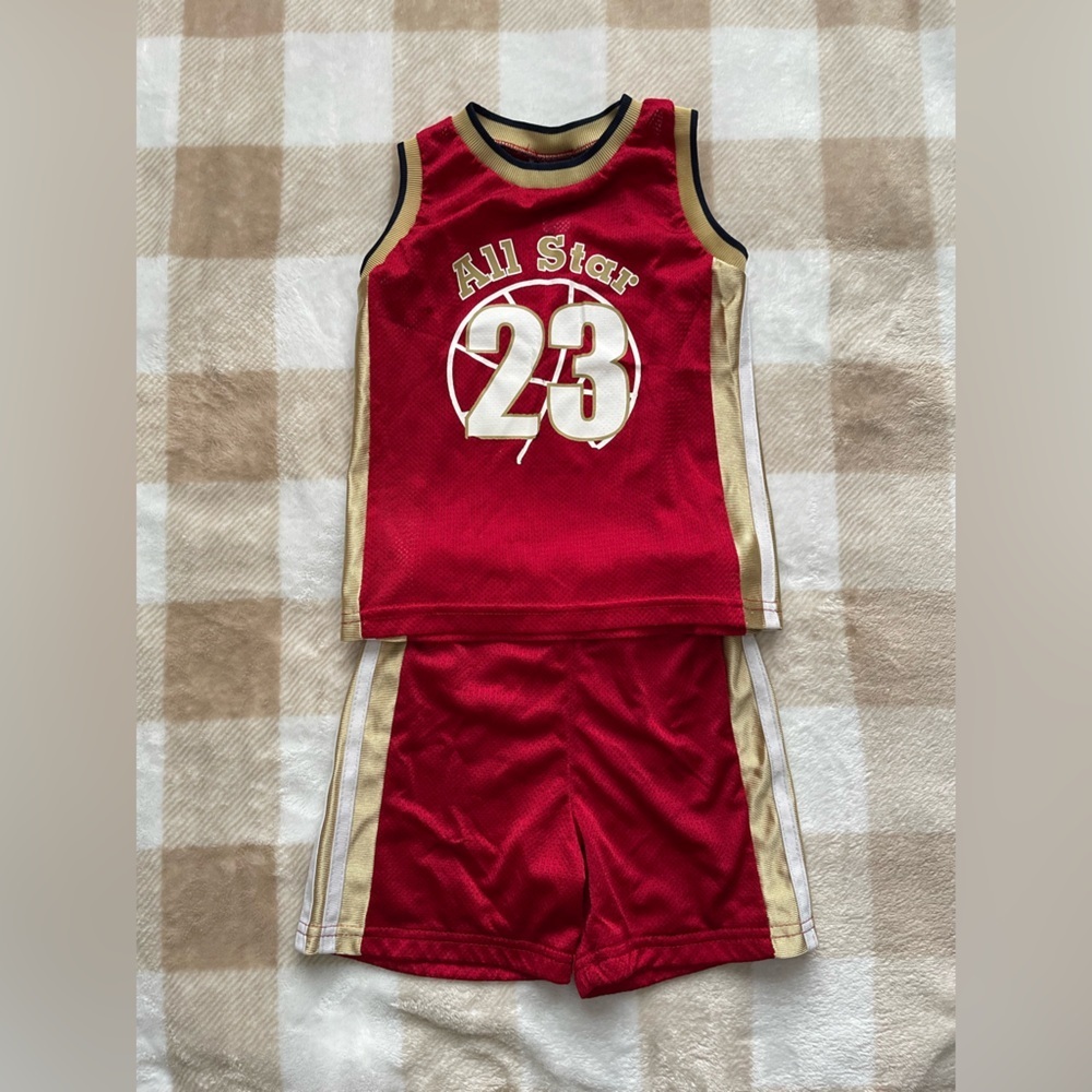Red and Gold All Star Jersey Set 3T size